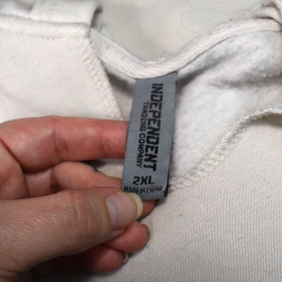 Jim Beam Independent Hoodie Cream White Lightweight V Neck Distillery 2XL - Picture 4 of 6